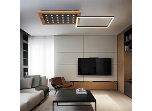 9007371500420 - Deckenleuchte Deckenlampe Wohnzimmerleuchte schwarz dunkelbraun Holzleuchte Memory Metall MDF 1x LED 24 W 1100lm L 635 cm