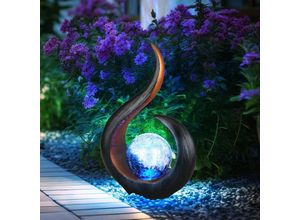 9007371501045 - - Skulptur Solarlampen für Außen zum stellen led Solarleuchte Garten geschwungen Farbwechsler Kunststoff Glas 1x rgb led Akku h 335 cm