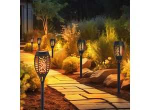 9007371501922 - Solarlampen für Außen Gartendeko Fackeln Gartenfackel led Feuereffekt IP44 Erdspieß Höhe 595 cm 6er Set