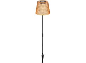 9007371502370 - - led Solarlampe Gartendeko Außenlampe Kristallleuchte amber schwarz Kunststoff Akku IP44 Erdspieß 3000K warmweiß 2er Set h 60 cm