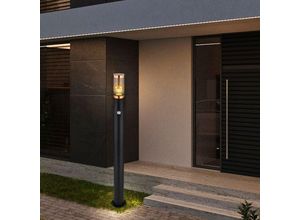 9007371504435 - - Standleuchte Außenbeleuchtung Stehleuchte rauch Kupfer Außen mit Bewegungsmelder Garten Edelstahl Kunststoff 1x E27 DxH 76x110 cm