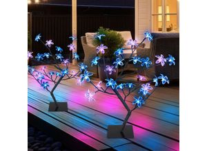 9007371504596 - - Solarlampen für Außen Garten Deko Solarleuchte Außenbereich Stecklampe im Baum Design Erdspieß Blüten Baum led h 60 cm 2er Set