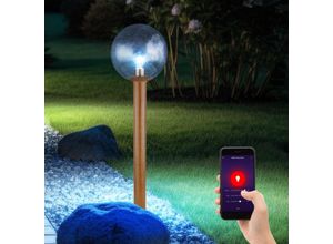 9007371504978 - Außenleuchte dimmbar Smart led Stehlampe Außen Gartenleuchte Terrassenlampe Wegeleuchte App- Sprachsteuerung rgb Farbwechsel Aluminium Glas