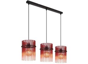 9007371506453 - Pendelleuchte Hängelampe Esszimmerleuchte Glas 3-Flammig Deckenleuchte Rot