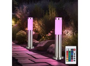 9007371507115 - - Außenstehlampe dimmbar mit Fernbedienung led Sockellampe Gartenleuchte rgb Farbwechsel 85W 806lm warmweiß DxH 78x45 cm 2er Set