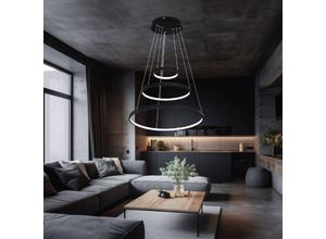 9007371508983 - Hängeleuchte Wohnzimmer LED Pendelleuchte Ring Hängelampe Esstisch dimmbar höhenverstellbar schwarz 1x LED 1x 57 Watt 1x 2200 lm DxH 51x120 cm