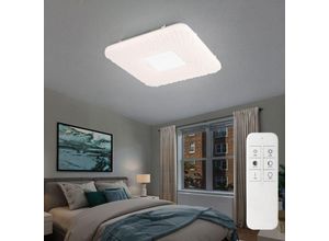 9007371511341 - LED Deckenleuchte Sternenhimmel Deckenlampe Fernbedienung Tageslicht Wohnzimmerleuchte Decke dimmbar CCT weiß 1x 24W 1600Lm LxBxH 43x43x46 cm