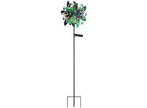 9007371513475 - - Solarleuchte Außenleuchte led Windrad bunt Gartenlampe Deko h 124 cm