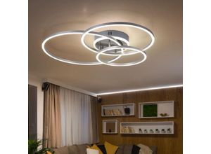 9007371518524 - - led Decken Leuchte Design Tageslicht Strahler opal weiß Schlaf Zimmer Beleuchtung alu Lampe Ringe