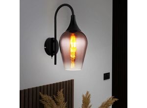 9007371521401 - - Wandlampe Wandleuchte Flurlampe Glas kupfer Wohnzimmerlampe schwarz h 36 cm