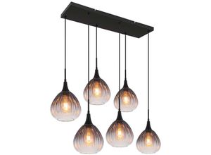 9007371522033 - Hängelampe Pendellampe Esstischlampe Rauchglas 6 flammig Wohnzimmerlampe H 120cm