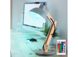 9007371523658 - Holz Tischleuchte dimmbar mit Fernbedienung led Nachttischleuchte Schlafzimmerlampe verstellbar rgb Farbwechsel 85 w 806 lm 3000K warmweiß h 45 cm