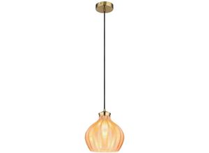 9007371524556 - Pendelleuchte Hängelampe Deckenleuchte Esszimmerlampe Gold Glas Amber