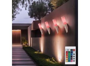 9007371531011 - Lighting - Wandleuchte Bewegungsmelder Außenleuchte Wand Wandfackel Garten Fernbedienung dimmbar rgb led warmweiß DxH 76x41 cm 4er Set