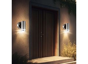 9007371532919 - Außenwandlampe Fassadenleuchte led Gartenlampe Haustürleuchte Edelstahl poliert Kunststoff satiniert 1W 100lm warmweiß LxH 75x11 cm 2er Set