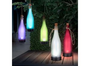 9007371535712 - Solarlampe Glasflasche bunt LED Gartendeko Terrassenlampe Balkonleuchte DxH 73 x 25 cm 5er Set