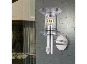 9007371538157 - Wandleuchte Edelstahl Bewegungsmelder Außenleuchte Wand Laterne Wandlampe Fassadenleuchte mit Bewegungsmelder 1x E27 DxHxT 20x36x245 cm