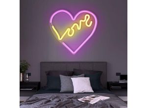 9007371538195 - - led Wandleuchte Herzleuchte Wand-Deko Wohnzimmerleuchte Schlafzimmerlampe Dekolampe Kunststoff klar opal usb Kabel 3W l 35 cm