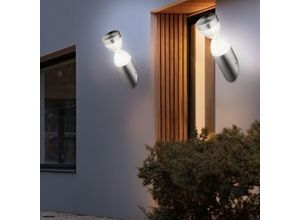 9007371538607 - LED Wandlampe Fackelleuchte silber Fassadenlampe Haustürleuchte Gartenlampe 11W 750lm warmweiß DxH 76 x 265 cm 2er Set