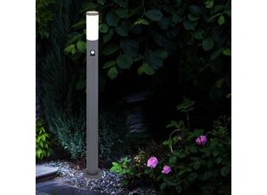 9007371538720 - Lighting - Außen Steh Lampe anthrazit Garten Bewegungsmelder Edelstahl Säulen Stand Leuchte im Set inkl led Leuchtmittel