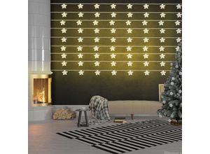 9007371541133 - Lichterkette Weihnachtsdeko Sternen-Design Leuchtkette Sternenlampe Metall silber Batterie 10x LED 3000K warmweiß L 165cm 9er Set