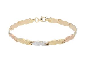 9008005095008 - Armband VIVANCE dreifärbig Armbänder Gr Gelbgold 375 gelb (gelbgold 375) Damen Armbänder