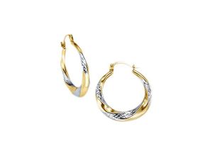 9008005102454 - Paar Creolen FIRETTI Schmuck Geschenk Gold 375 Ohrschmuck Creole Ohrringe Gr Gelbgold 375 silberfarben (gelbgoldfarben silberfarben) Damen Creolen