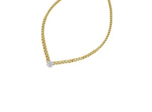 9008005111456 - Collier FIRETTI Schmuck Geschenk Gold 585 Halsschmuck Halskette Goldkette Fantasie Halsketten Gr 015 ct Gelbgold 585-Diamanten Länge 43 cm gelb (gelbgoldfarben) Damen Colliers mit Diamanten