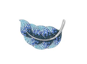 9008005117557 - Brosche VIVANCE Feder Broschen blau Damen Broschen mit funkelten Swarovski-Steinen