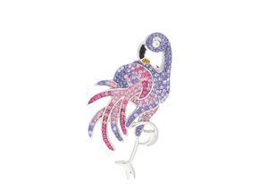 9008005117564 - Brosche VIVANCE Flamingo Broschen silberfarben (silber 925) Damen Broschen mit Swarovski-Elements