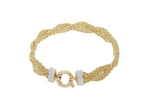 9008005121882 - Goldarmband VIVANCE zweifärbig Armbänder Gr Gelbgold 375 gelb (gelbgold 375) Damen Armbänder