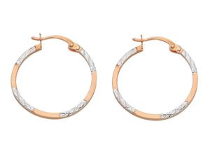 9008005156891 - Paar Creolen VIVANCE Bicolor Creolen Ohrringe Gr Roségold 375 rosegold (roségold 375) Damen Creolen diamantiert