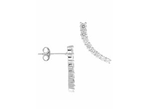 9008005215536 - Paar Ohrstecker FIRETTI Schmuck Geschenk Silber 925 Ohrschmuck Ear Climber Ohrringe Gr Silber 925 (Sterlingsilber) silberfarben (silberfarben kristallweiß) Damen mit Zirkonia (synth)