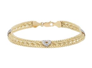 9008005249937 - Armband VIVANCE Herz Armbänder Gr Gelbgold 375 gelb (gelbgold 375) Damen Armbänder