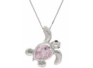 9008005267085 - Kette mit Anhänger FIRETTI Schmuck Geschenk Silber 925 Halsschmuck Halskette Schildkröte Halsketten Gr Silber 925 (Sterlingsilber) Länge 45 cm Breite 1 mm rosa (silber 925 rosa) Damen Ketten mit Anhänger Perlmutt