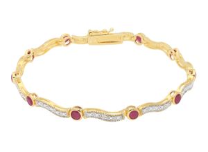 9008005283634 - Silberarmband VIVANCE rubies & diamond Armbänder Gr Silber 925 (Sterlingsilber) silberfarben (silber 925) Damen Armbänder