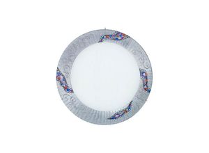 9008447275525 - Serena - Designer Glass Patterned Flush Deckenleuchte Chrom poliert - Kiss Silver Pattern 2x E27 - Kolarz