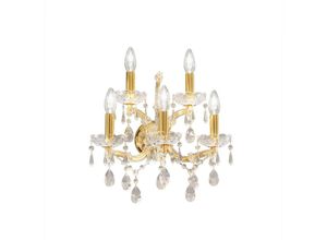 9008447336981 - Schönbrunn Crystal Candle Wandleuchte 5 Licht 24 Karat Gold - Kolarz