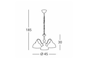 9008447359287 - KOLARZ Hängelampe Nonna Ø 45 cm Hirsch grün 3-flg