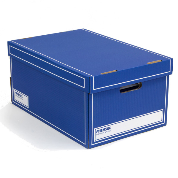 9008522016135 - Archivbox Wellpappe mit Deckel i 32x47x23cm blau 10 Stück