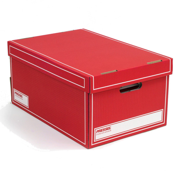 9008522016142 - Archivbox Wellpappe mit Deckel i 32x47x23cm rot 10 Stück