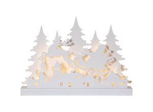 9008606224876 - Eglo Christmas - eglo led Weihnachtsdeko Weihnachts-Silhouette aus Holz Weihnachtsdorf mit Weihnachtsmann Winterlandschaft in Weiß mit Timer und