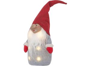 9008606224913 - Eglo led Weihnachtsdeko Leuchtfigur Wichtel aus Stoff mit Kunststoffkörper in Grau Weiß und Rot batteriebetriebene led Figur Weihnachten warmweiß