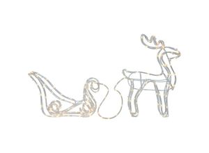 9008606226719 - Eglo Christmas - 411447 Weihnachtsdekoration rentier mschlitten tuby deer led 158X006W Kunststoff Stahl transparent weiss L100cm B12cm H35cm