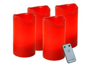 9008606236114 - 410076 Weihnachtsdekoration kerze advent led 4X018W Wachs Kunststoff rot H10cm Ø5cm mit Schalter ein aus - Eglo Christmas