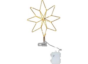 9008606236138 - 410092 Weihnachtsdekoration sternaufsatz topsy led 28X006W Stahl Kunststoff gold L23cm B6cm H30cm IP44 mit Schalter ein aus - Eglo Christmas