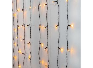 9008606236770 - 410828 Weihnachtsdekoration vorhang golden warm white led 80X0064W Kunststoff schwarz L130cm B05cm H130cm IP44 - Eglo Christmas