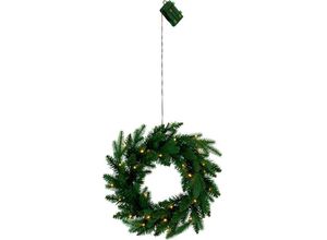 9008606236886 - Eglo Christmas - 410948 Weihnachtsdekoration kranz byske led 30X0064W Kunststoff grün B10cm Ø45cm IP44 mit Sensor