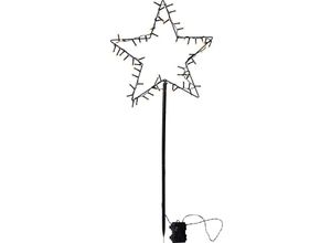 9008606237258 - Eglo Christmas - 411175 Weihnachtsdekoration erdspiess-stern spiky led 60X006W Stahl Kunststoff schwarz L39cm B2cm H92cm IP44 mit Schalter