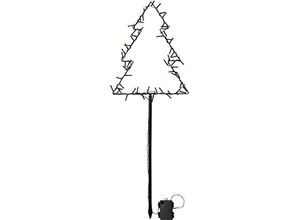 9008606237265 - Eglo Christmas - 411176 Weihnachtsdekoration erdspiess-baum spiky led 60X006W Stahl Kunststoff schwarz L32cm B2cm H90cm IP44 mit Schalter ein aus